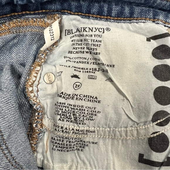 Blank NYC Denim Fray For Days Light Wash Relaxed Skinny Jean Women's Size 28 - Picture 7 of 11
